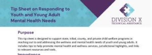 Tip Sheet on Responding to Youth and Young Adult Mental Health Needs